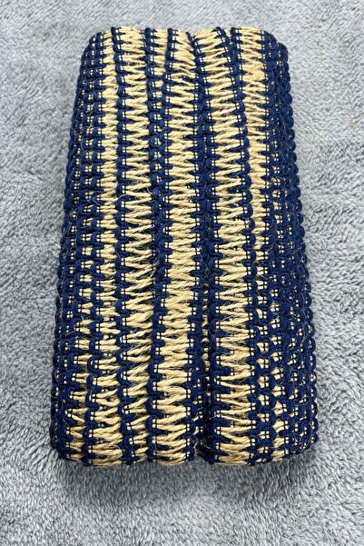 Hobigram Nautiluxe Marine Hasır Şerit Kurdele – Lacivert Bohem Denizci Desenli Premium 1 Metre