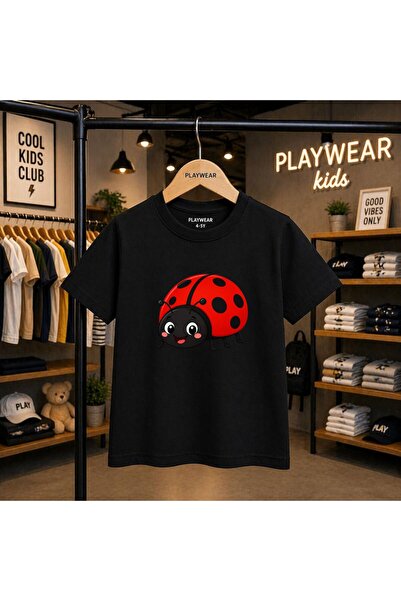 playwear Tricou unisex pentru copii 100% cu imprimeu Buburuza, pentru vârstel...