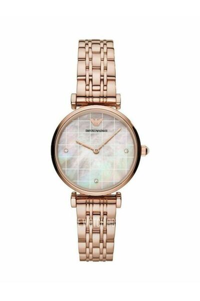 Emporio Armani Gianni T-Bar Γυναικείο Ρολόι 32mm με Ροζ Χρυσό Μεταλλικό Μπρασ...