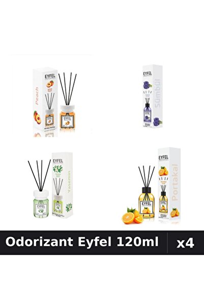 Eyfel Set 4 Odorizante Camera cu Betisoare 120ml - Piersica, Zambile, Iasomie...