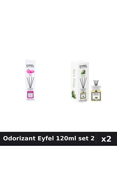 Eyfel Set 2 Odorizante Camera cu Betisoare 120ml - Bubble Gum, Lacramioare