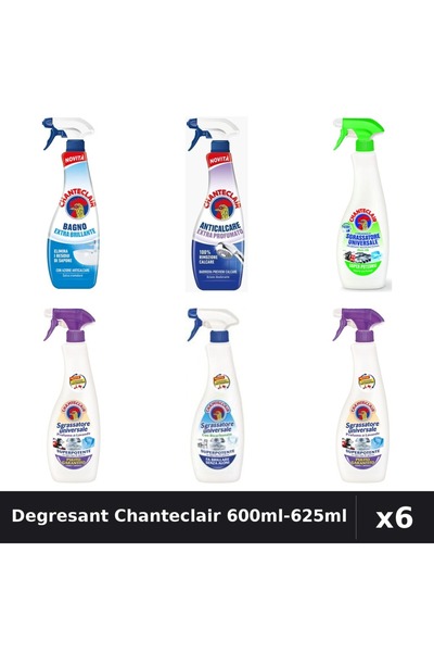 Chanteclair Set 6 Degresant Universal 600ml-625ml - 6 Arome, Anticalcar, Bica...