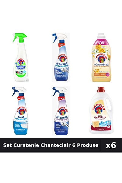 Chanteclair Set 6 Curatenie - Degresant, Detergent, Balsam 600-1800ml - Lamai...