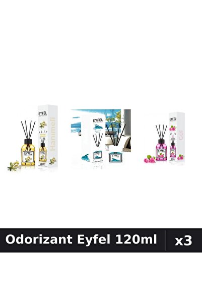 Eyfel Set 3 Odorizante Camera cu Betisoare 120ml - Mana Maicii Domnului, Ocea...