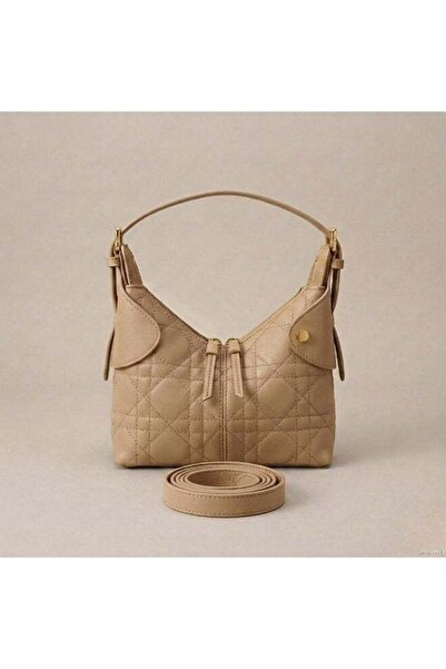 Generic Elegant Quilted Leather Hobo Shoulder Bag with Adjustable Strap & Det...