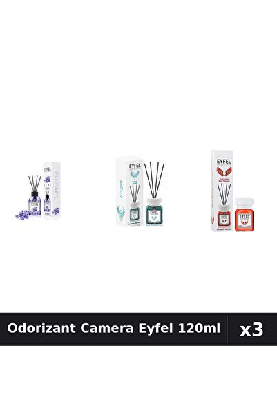 Eyfel Set 3 Odorizant Camera cu Betisoare - Angel, Lavanda, Red Dragon 120ml