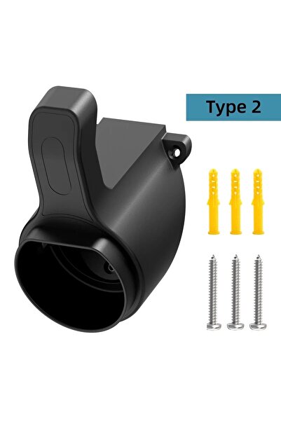 Generic Type 2 EV Charger Holder Wall Mount | IEC 62196-2 Plug Holster & Cabl...
