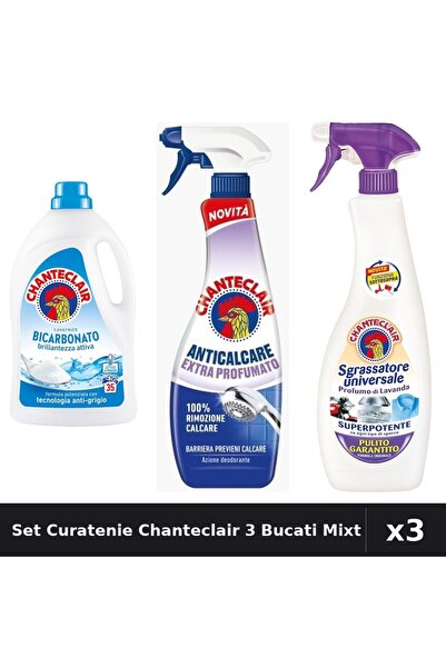 Chanteclair Set 3 Curatenie - Detergent 1575ml, Degresant 625ml, 600ml - Bica...