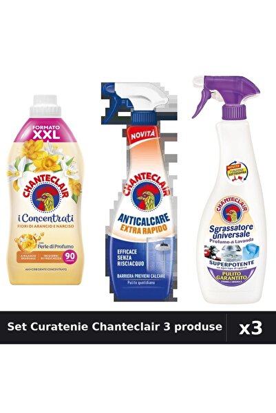 Chanteclair Set 3 Curatenie - Balsam 1800ml, Degresant 625ml, 600ml - Lavanda
