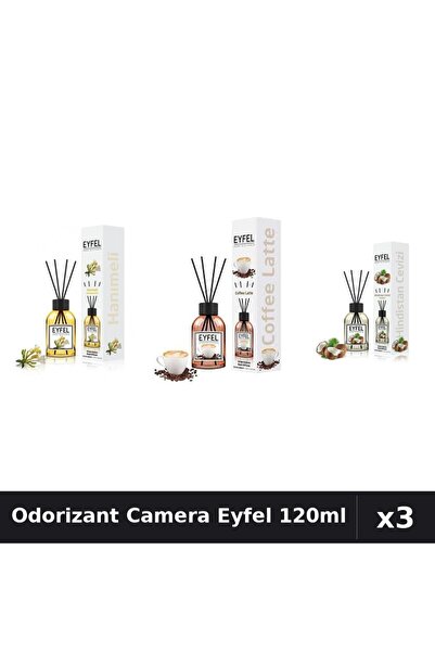 Eyfel Set 3 Odorizant Camera cu Betisoare 120ml - Cafea, Mâna Maicii Domnului...