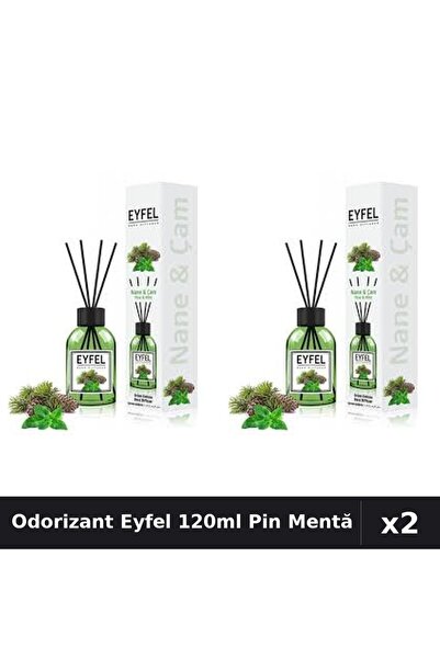 Eyfel Set 2 Odorizant Camera cu Betisoare Pin și Mentă - Parfum Intens 120ml