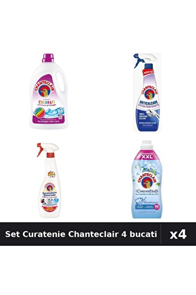Chanteclair Set 4 Curatenie - Detergent 1575ml, Degresant, Balsam 1800ml, Aro...