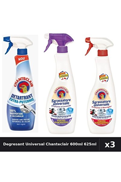 Chanteclair Set 3 Degresant Universal 600ml + Detartrant 625ml - Extra Putern...