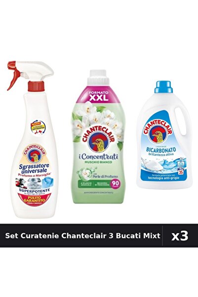 Chanteclair Set 3 Curatenie - Degresant 600ml, Detergent 1575ml, Balsam 1800ml