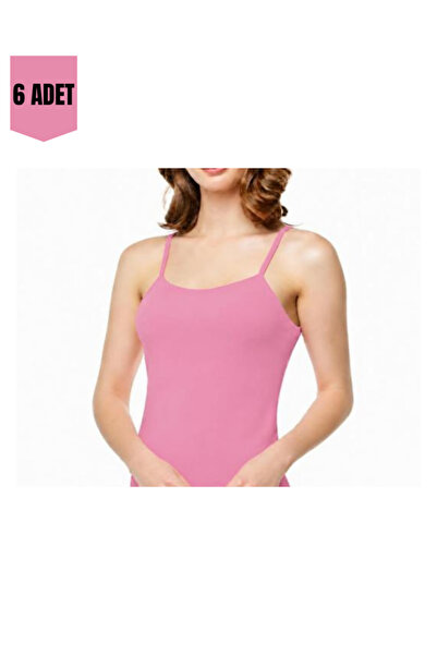 Kadın %100 Pamuklu Ribana Likralı 50-70 Kg İp Askılı 6'lı Paket