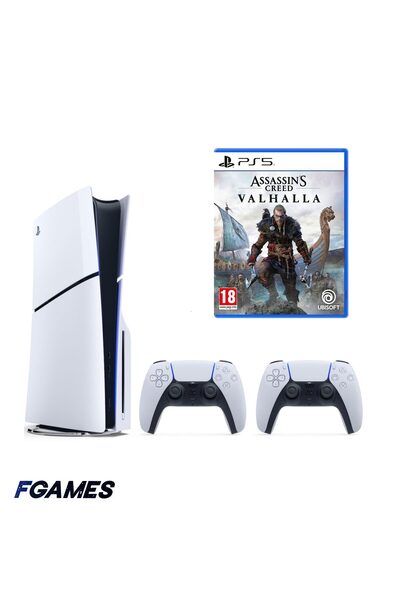 Sony Consola Playstation 5 Slim, Ps5 Ediția cu disc 1TB + Două controlere + A...