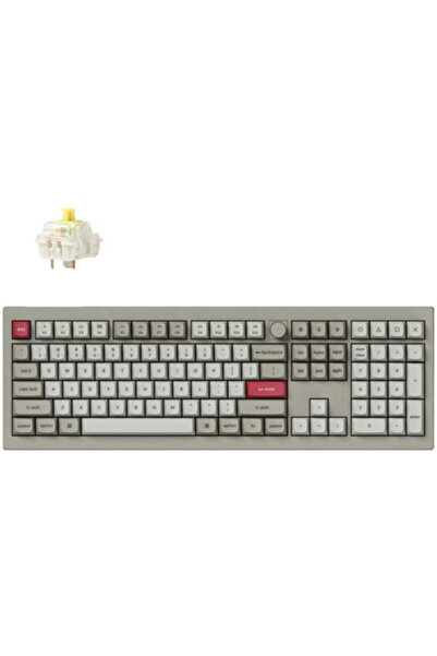 Keychron V6 Max Retro V6M-R4 Ασύρματο Μηχανικό Πληκτρολόγιο Gaming με Προσαρμ...