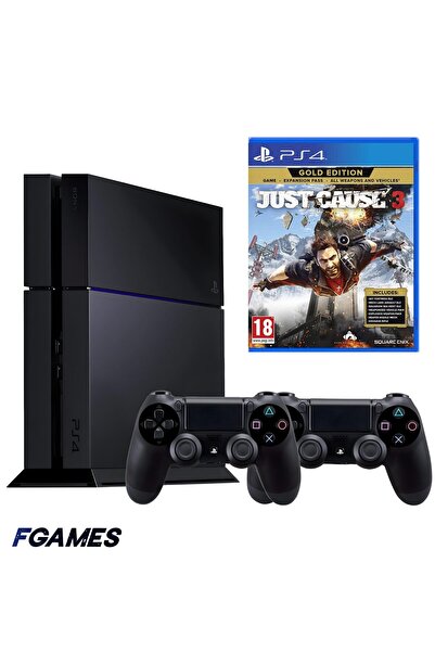 Sony Consola Playstation 4 Ps4 500GB + Două controlere + Just Cause 3 Gold Ed...