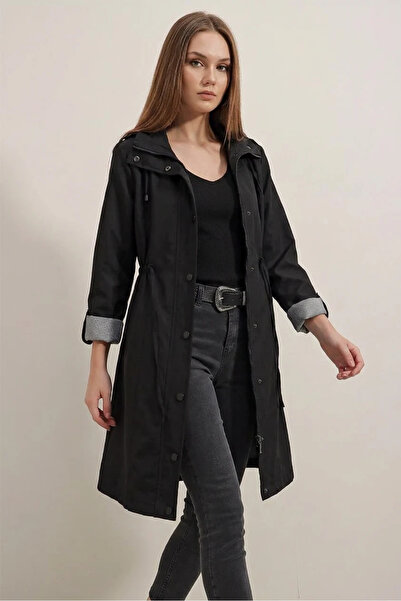 buğrahayalin Women's Shirt Collar, Belted Waist, Pocket Detail, Epaulettes, P...