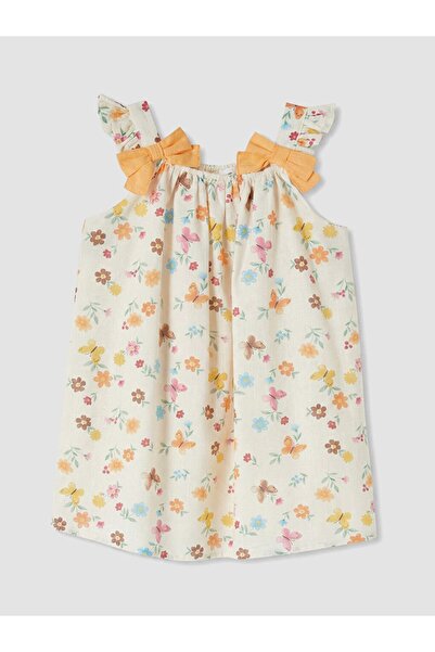 LC Waikiki Rochie pentru fetițe LCW Kids cu fundă și imprimeu floral