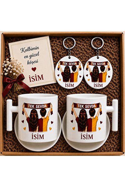 Sultan magnet hediyelik Kişiye Özel İsim Yazılı Taraftar Temalı 2’li Kahve Fi...