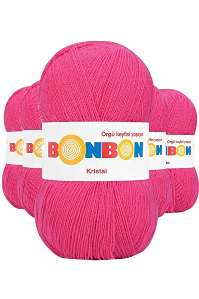 atastore2017 5 Pieces of Crystal Hand Knitting Yarn Dark Pink 98403 - Bonbon ...