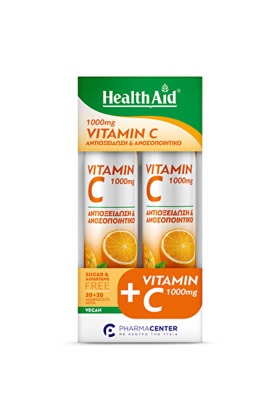 Health Aid Βιταμίνη C 1000mg Πορτοκάλι 2x20 Ταμπλέτες