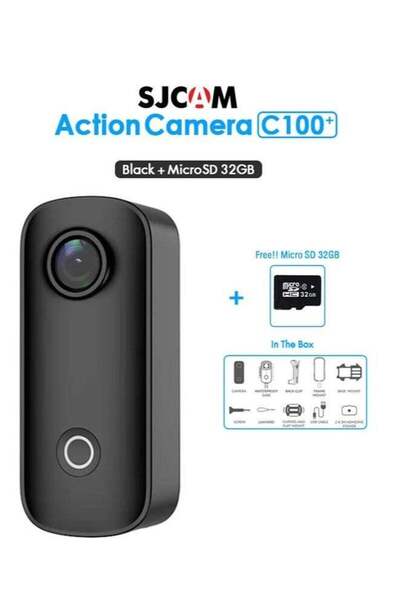 ASIV كاميرا رياضية C100+4K (مع بطاقة SD سعة 64 جيجابايت)، تدعم واي فاي حتى 30...