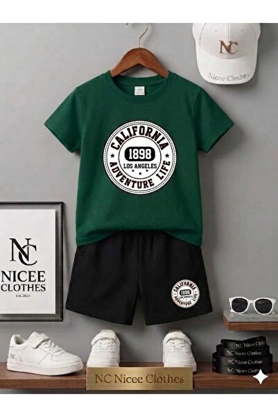 NC Nicee Clothes LETNJA DEČJA MAJICA I KRATKE HLAČE UNISEKS (OVALNI KALIFORNI...