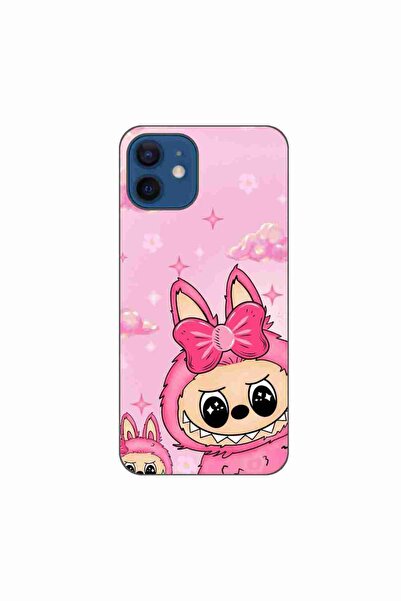 OEM Husa compatibila cu Apple iPhone 12 Silicon Gel Tpu Model Labubu Pink Fan...