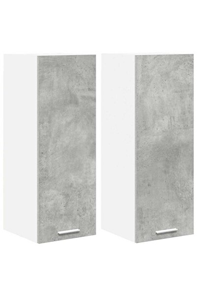 vidaxl Wall cabinet with 2 doors Concrete grey and White 30 x 31 x 80 cm