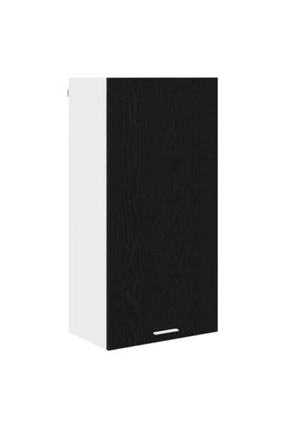 vidaxl Wall cabinet with door Black and White Oak 50 x 31 x 100 cm
