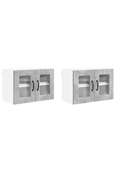 vidaxl Kitchen cabinet with shelf 2 pcs Concrete grey 60 x 31 x 40 cm