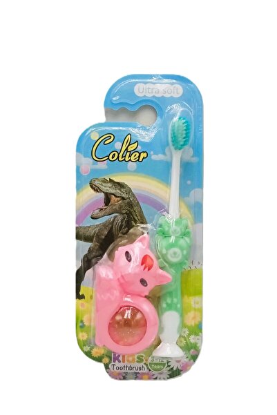 colier Kids Ultra Soft Toothbrush with Toy – Cat & Bear Set