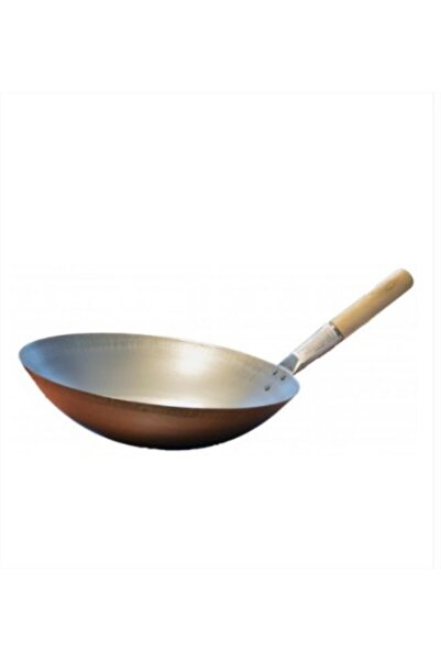 AsianRoots Professional Wok Pan, Diameter 40 cm, Heat-Resistant Wooden Handle...