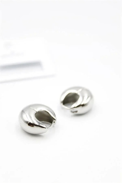 Marsilyan Nvdn- Ieg - Oval Hoop Earrings - Silver Iegrs-Nvdn1