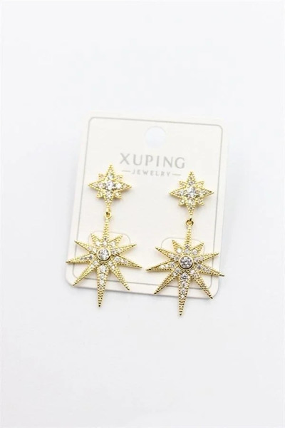 Marsilyan Nvdn- Ieg - Stoned Polar Star Earrings - Gold Iegrs-Nvdn1
