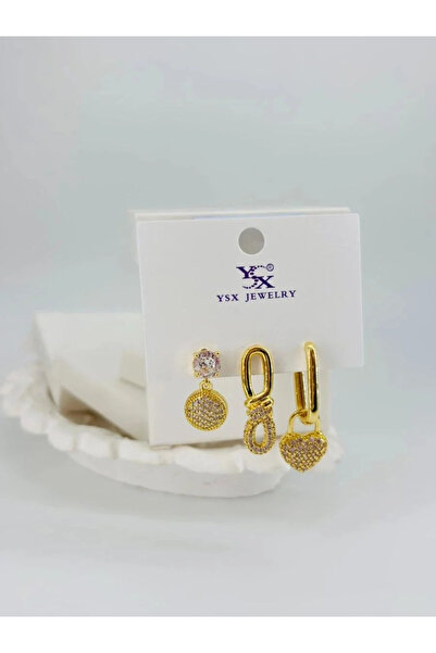 Marsilyan Nvdn- Ieg - Heart Detailed Triple Combination Earrings Iegrs-Nvdn1