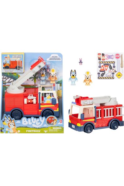 Cici Oyuncak Bluey Firetruck İtfaiyeci Bingo Bluey ve Bob Bilby Merdivenli Fi...