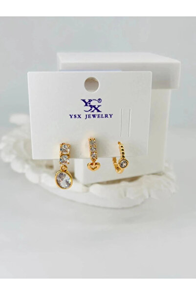 Marsilyan Nvdn- Ieg - Zircon Stone Triple Combination Earrings Iegrs-Nvdn1