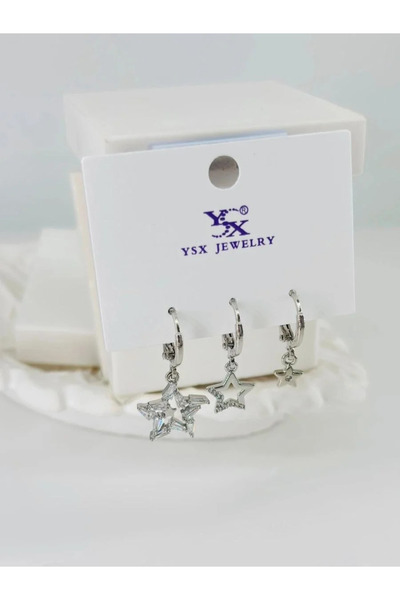 Marsilyan Nvdn- Ieg - Zircon Stone Triple Combination Earrings Iegrs-Nvdn1