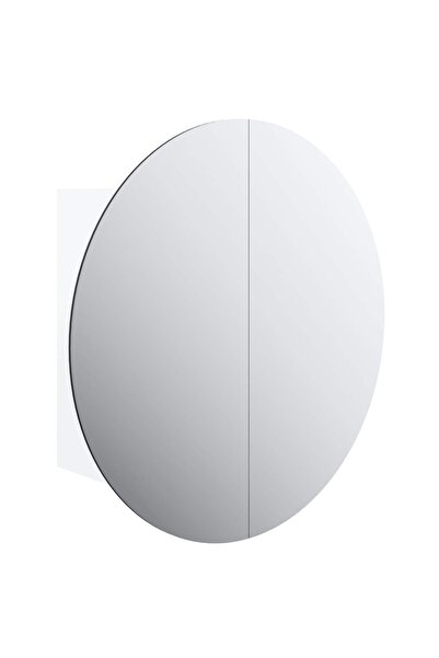 vidaxl Dulap de baie cu oglindă rotundă și LED, alb, 40x40x17,5 cm