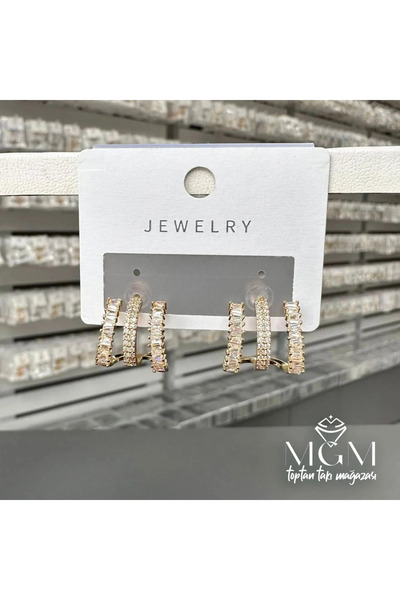 Marsilyan Nvdn- Ieg - Zircon Baguette Stone Earrings Iegrs-Nvdn1