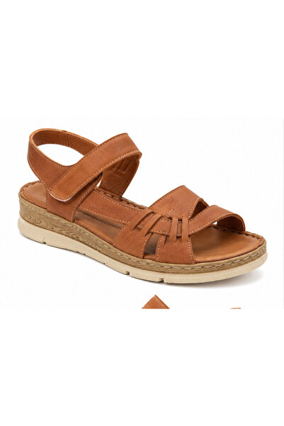 N Napa Shoe NP.2642.TABA.DERİ Napa Shoe Kadın Hakiki Deri Görünümlü Cırt Cırt...