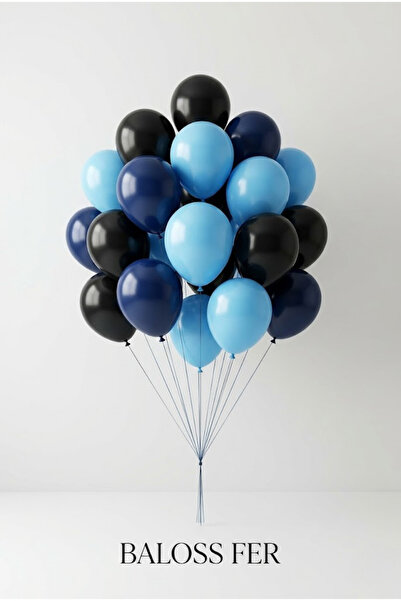 baloss fer Black Navy Blue Balloon Set 20 Pieces Birthday Party Decoration St...