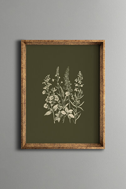 epiqart Wildflower Illustration - Vintage Patterned Frame - Thin Model