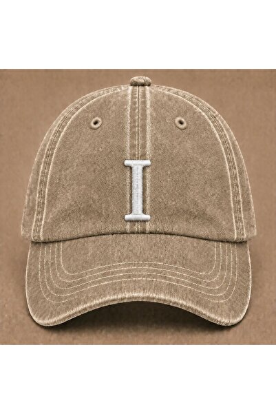 WeavedCo Letter "I" Special Design Embroidered Vintage Washed Baseball Cap fo...
