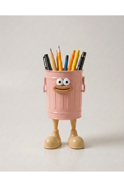 Limmy Cute and Funny Desktop Pen Holder with Metal Body - Pink