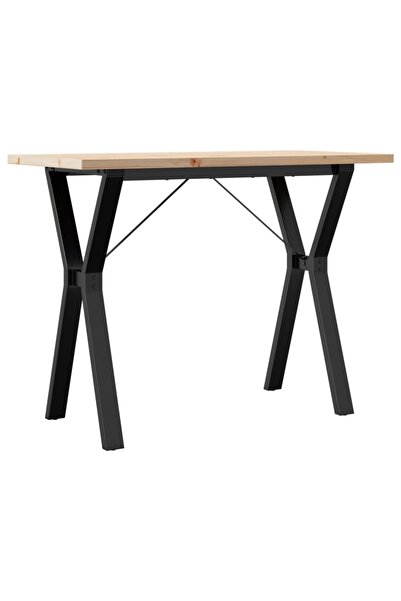 vidaxl Masă bucătărie, cadru Y, 100x50x75,5 cm lemn masiv pin și Oţel