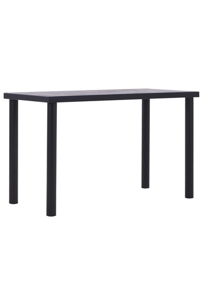 vidaxl Masă de bucătărie, negru & gri beton, 120 x 60 x 75 cm, MDF